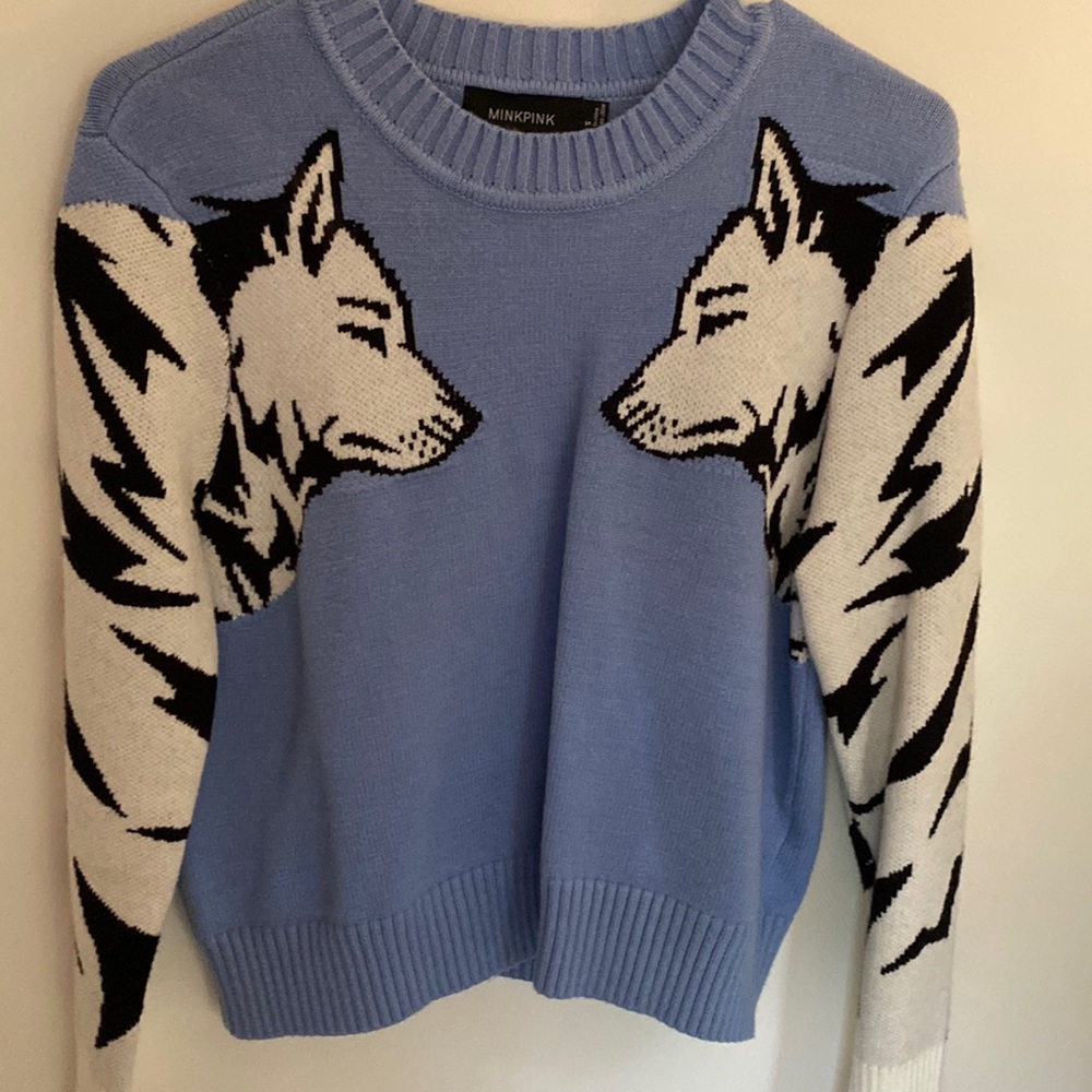 Blue and White Sweater